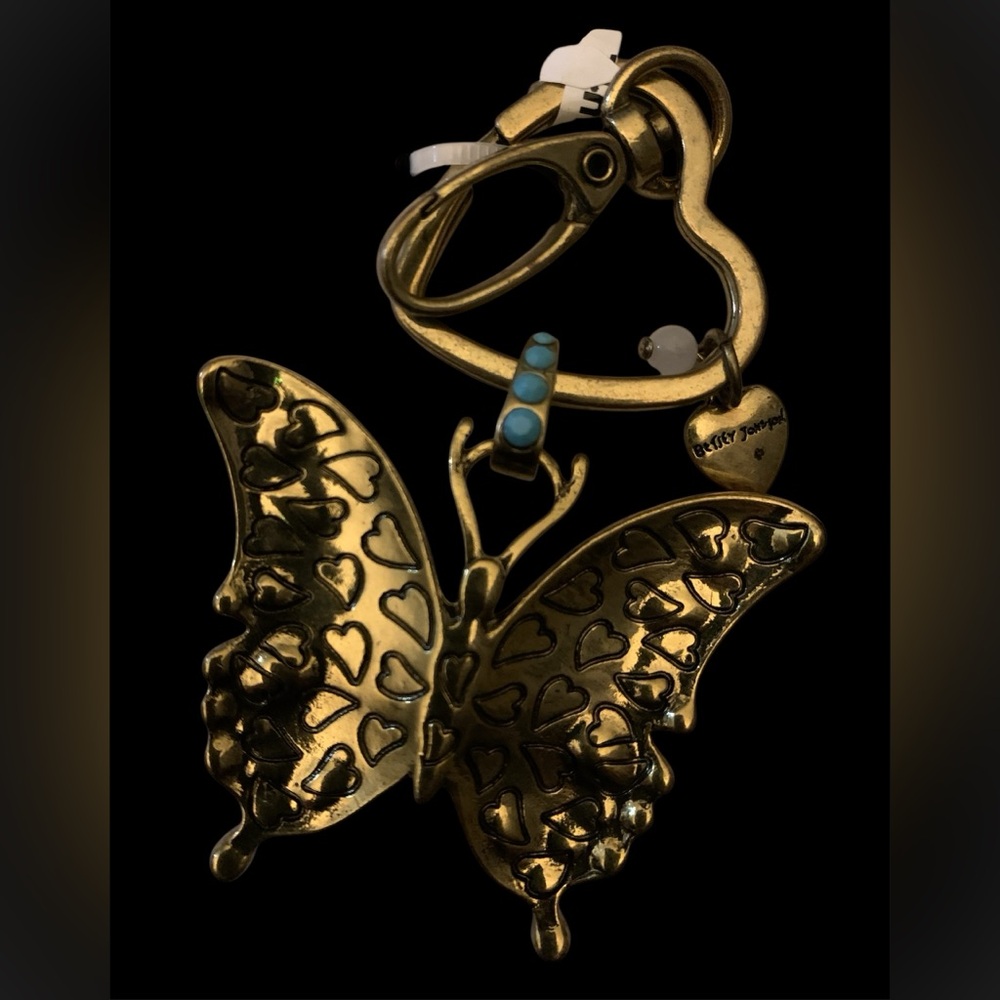 Betsey Johnson jeweled butterfly key fob or bag charm. NWT - Picture 5 of 6